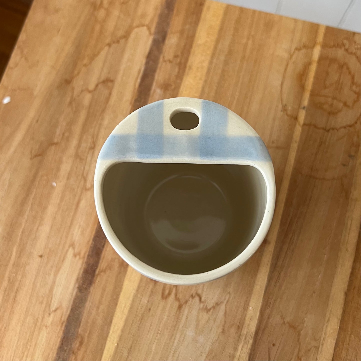 Blue Gingham To-Go Cup