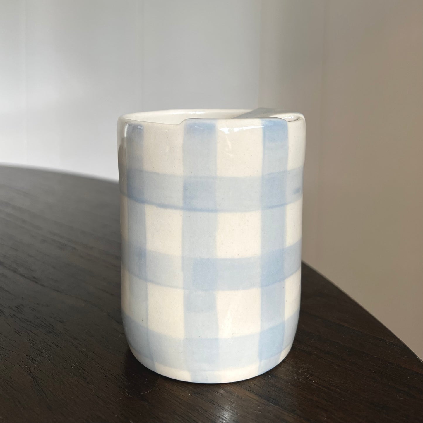 Blue Checkered To-Go Cup