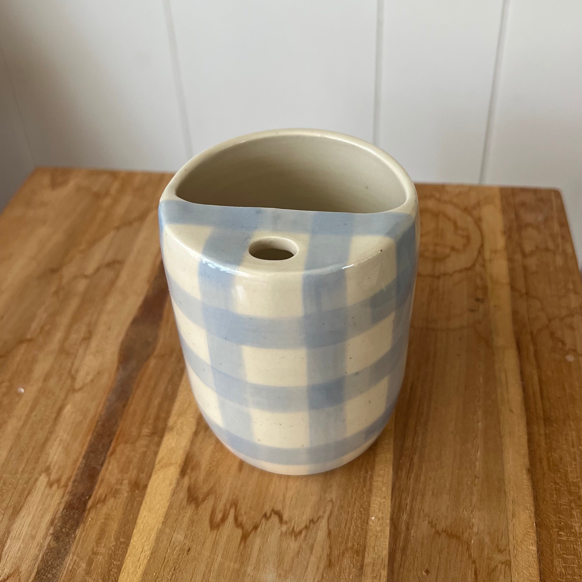 Blue Gingham To-Go Cup