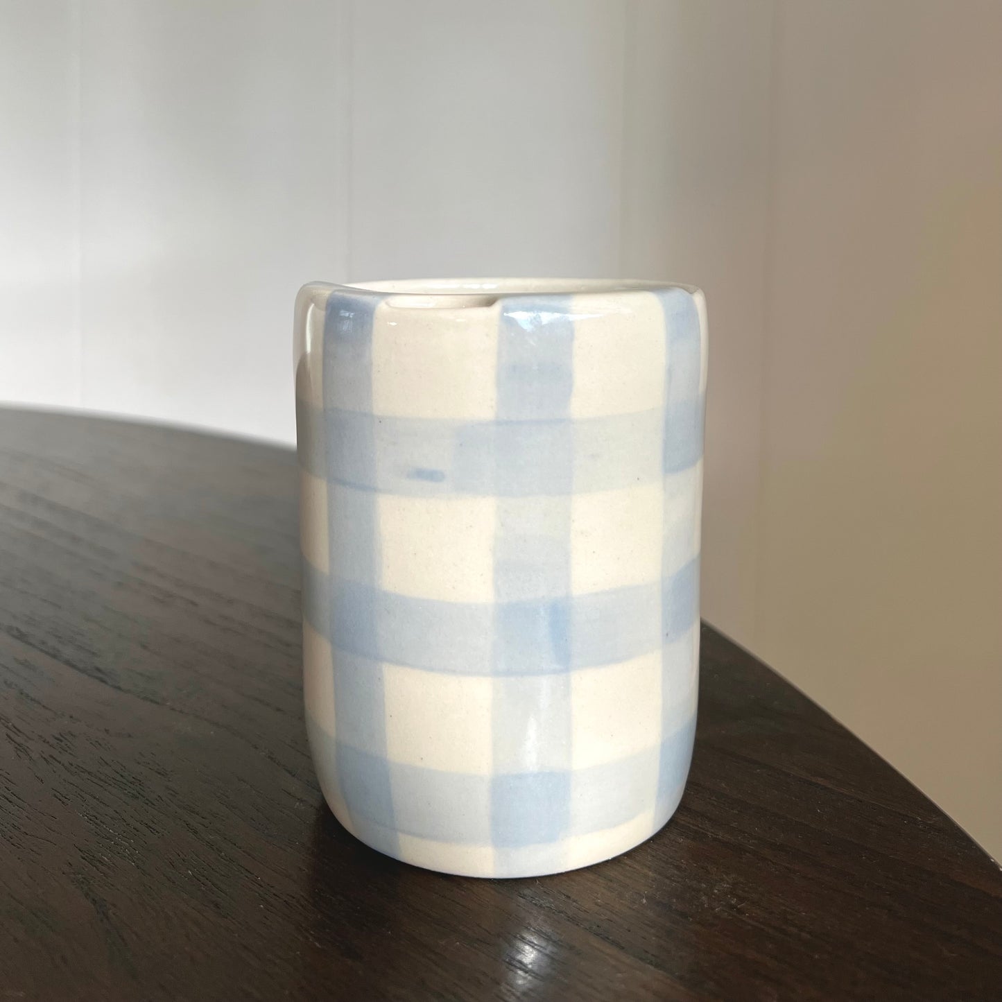 Blue Checkered To-Go Cup