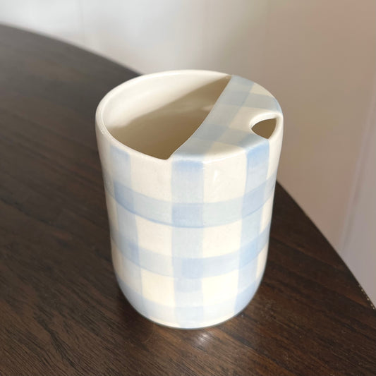 Blue Checkered To-Go Cup